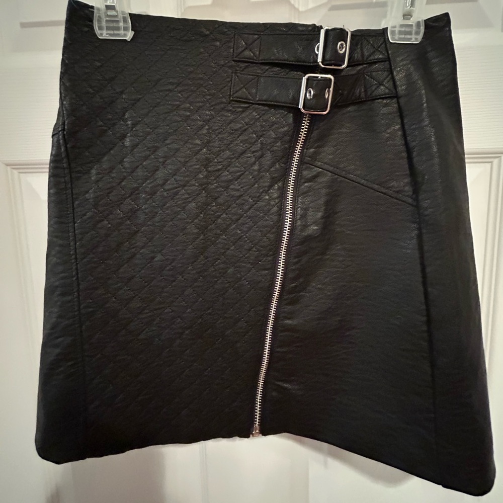 NWT Divided Black Asymmetrical Pencil Faux Leather Skirt
